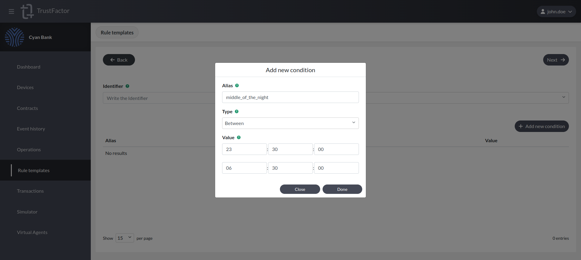 Rule Templates (Datetime)