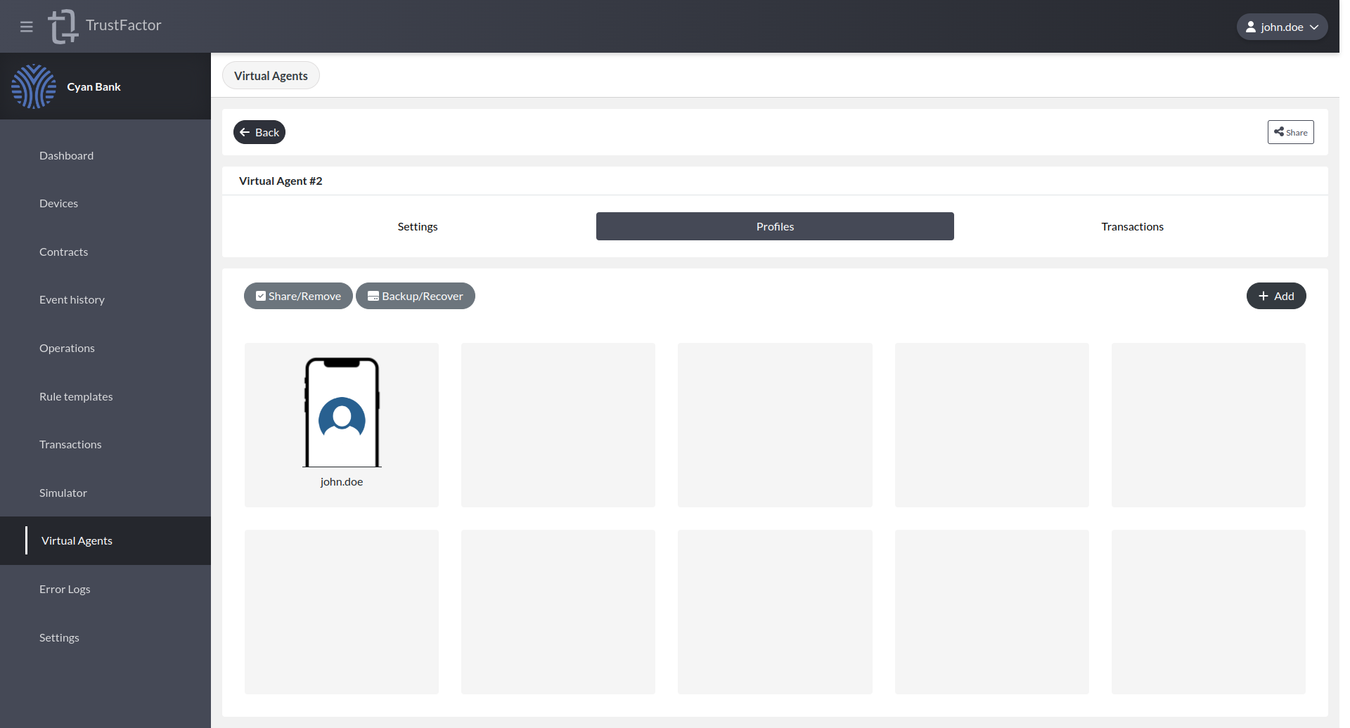 Virtual Agents Profiles Share Verify