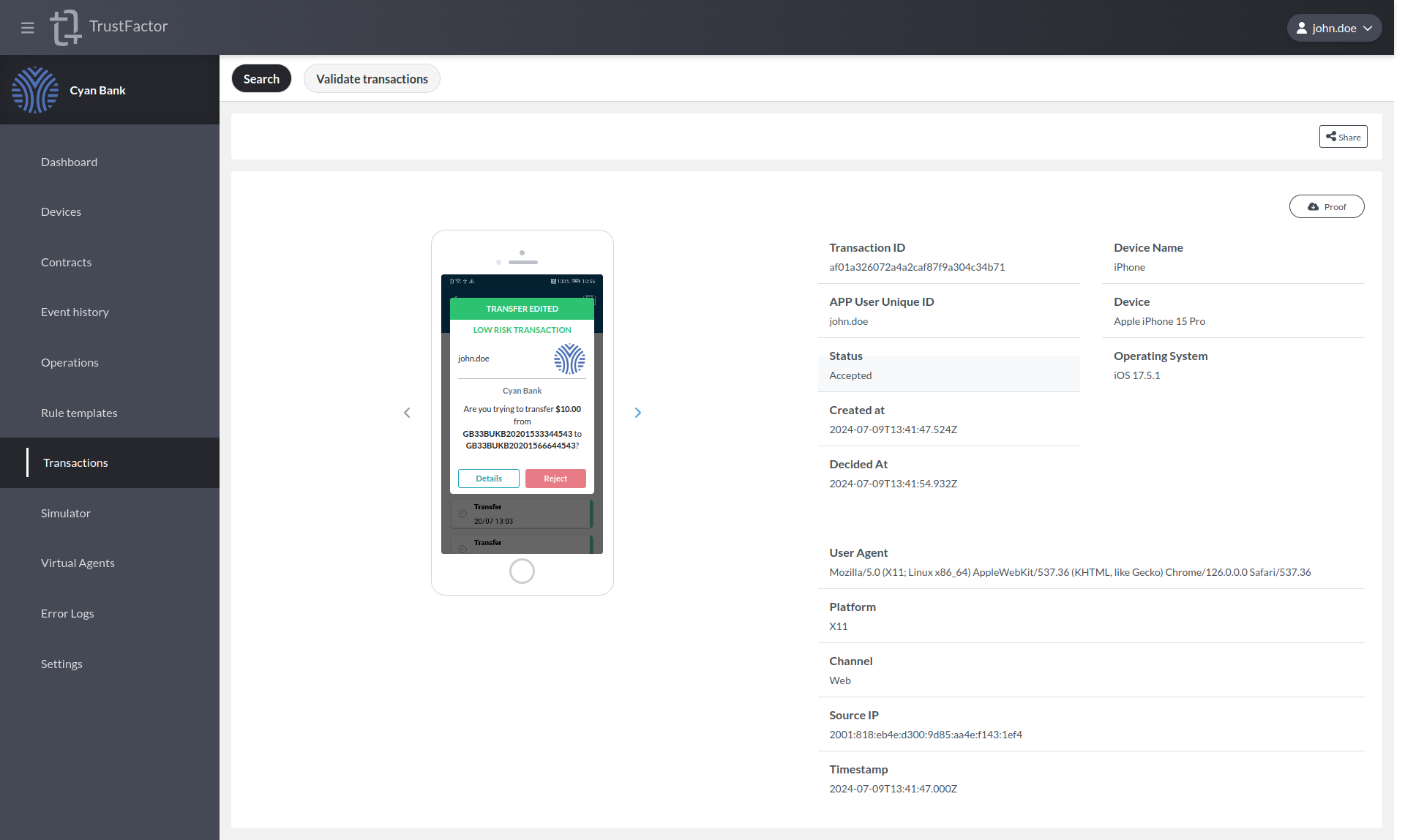 Transaction Search Advanced Details