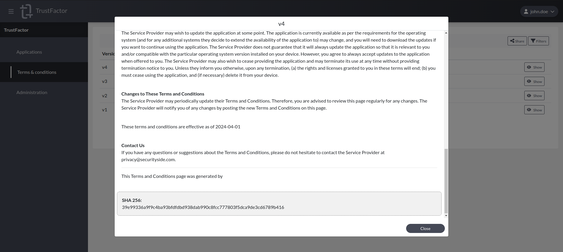 Terms And Conditions View SHA256